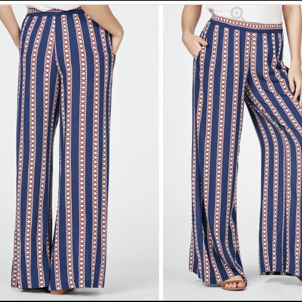 Patterned palazzo pants NWT